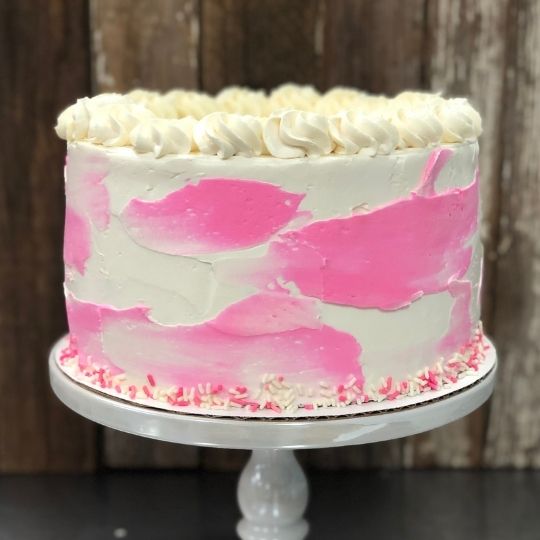 Pink abstract baby shower cake